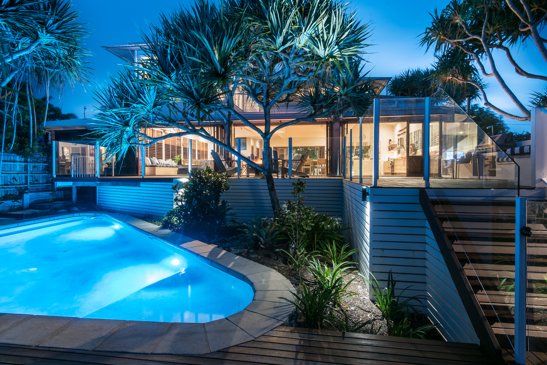 The pool in afternoon light